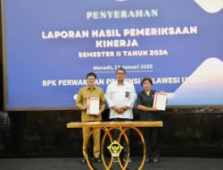 WaliKota Manado AA Hadiri Penyerahan LHP BPK RI Pada Semester II 2024