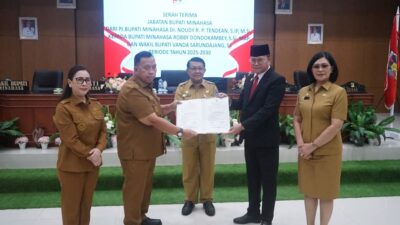 Serah Terima Jabatan Bupati Minahasa, Robby Dondokambey Resmi Gantikan Noudy Tendean