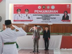 Bupati FDW Kukuhkan Paskibraka Minahasa Selatan Tahun 2025