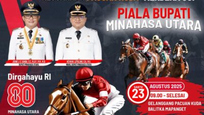 Bupati Minut Cup 2025 Hadirkan Pacuan Kuda Bergengsi, Kontingen Luar Daerah Ikut Ambil Bagian
