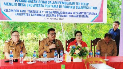 Wabup Minsel Theo Kawatu Hadiri Penutupan Pelatihan Pemanfaatan Serai Jadi Teh Celup di Desa Pinamorongan