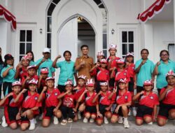 Talaud Semarak, Bupati Welly Buka Lomba Gerak Jalan Peringatan HUT ke-80 RI