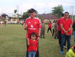 Semarak PORKAB III Minsel, Bupati FDW Tonton Langsung Laga Sepak Bola