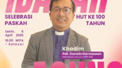 Sekum PGI Pdt Darwin Darmawan Pimpin Ibadah Agung Seabad Pemuda GMIM di Manado, Ajak Generasi Muda Jadi Terang Bangsa