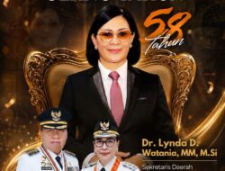 Bupati Robby Dondokambey dan Wabup Vanda Sarundajang Ucapkan Selamat HUT ke-58 kepada Sekda Minahasa Lynda Watania
