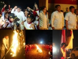 Ratusan Kader Gotong Yulius Selvanus di Danau Linow, Api Unggun Laskar Gerindra Jadi Simbol Soliditas